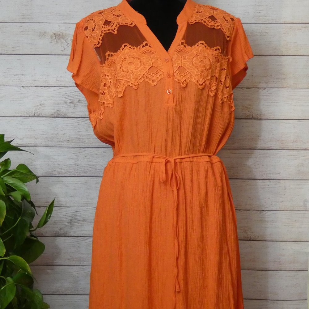 Spring Lace Orange 3x Dress